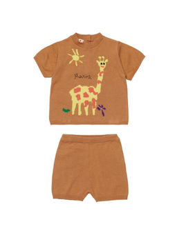 Marni - Brown Giraffe-Print T-Shirt & Shorts