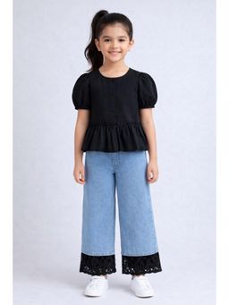 AWW HUNNIE - Cotton Half Sleeves Solid Shirt - Blue