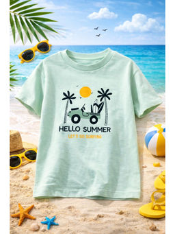 AWW HUNNIE - Cotton Half sleeves Printed T-Shirt - Green
