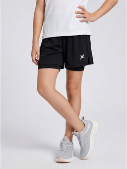 ZONE - Black Solid Active Shorts