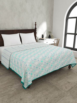 JAIPUR FABRIC - Artistic Maze Greenery Double Bed Dohar Blanket (Queen)