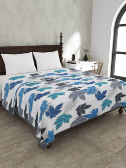 JAIPUR FABRIC - Maple Leaf Blueish Double Bed Dohar Blanket (Queen)
