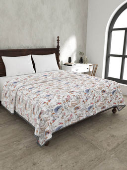 JAIPUR FABRIC - Floral Garden Pinkish Double Bed Dohar Blanket (Queen)