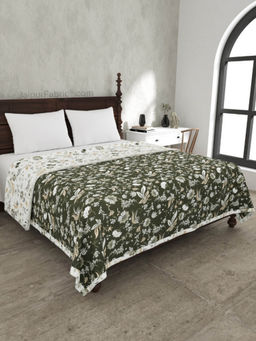 JAIPUR FABRIC - Flowery Spring Cotton Reversible Double Bed Dohar (Queen)