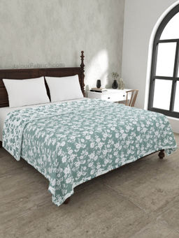 JAIPUR FABRIC - Summer Revival Green Cotton Reversible Double Bed Dohar (Queen)