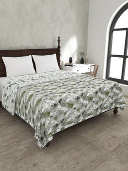 JAIPUR FABRIC - Finest Picks Grey Cotton Reversible Double Bed Dohar (Queen)