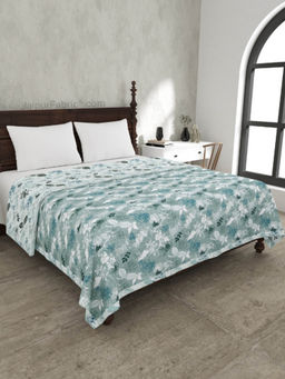 JAIPUR FABRIC - Finest Picks Green Cotton Reversible Double Bed Dohar (Queen)
