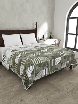 JAIPUR FABRIC - Geometric Maze Cotton Reversible Double Bed Dohar (Queen)