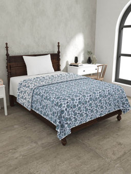 JAIPUR FABRIC - Blue Butterflies Pure Cotton Single Bed Dohar