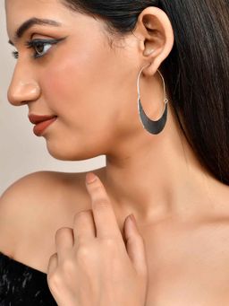 Silvermerc Designs - Stylish Silver Plated Circular Hoop Earrings for Women