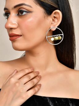 Silvermerc Designs - Silver Plated Western Circular Dangler Earrings for Women