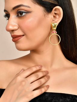 Silvermerc Designs - Gold Plated Handcrafted Western Drop Earrings for Women