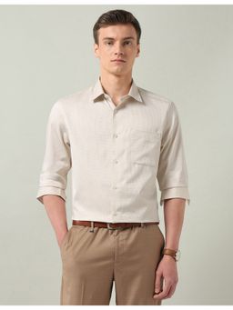 AD By Arvind - Geometric Printed Regular Fit Beige Shirt