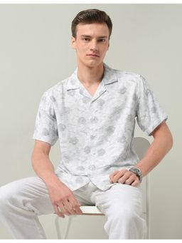 AD By Arvind - Floral Printed Regular Fit Grey Shirt