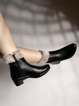 Shoetopia - Comfortable Stylish Black Winter Puff Boots for Women