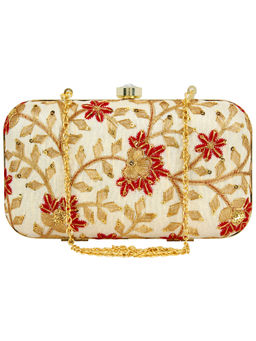 Anekaant - Ethnique Embroidered Party Clutch Bag Gold & Multi