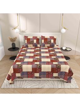 Indra's - Viscose Cotton Double Size Bedsheet With 2 Pillow Covers