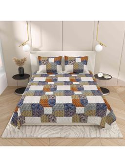 Indra's - Viscose Cotton Double Size Bedsheet With 2 Pillow Covers Purple