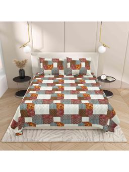 Indra's - Viscose Cotton Double Size Bedsheet With 2 Pillow Covers Blue