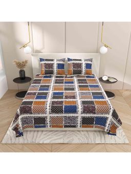 Indra's - Viscose Cotton Double Size Bedsheet With 2 Pillow Covers Purple