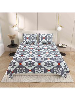 Indra's - Viscose Cotton Double Size Bedsheet With 2 Pillow Covers Multi-Color