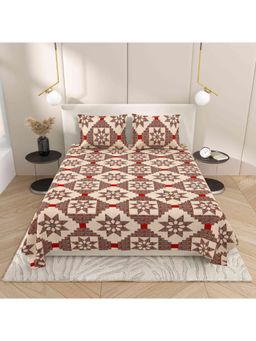Indra's - Viscose Cotton Double Size Bedsheet With 2 Pillow Covers Red