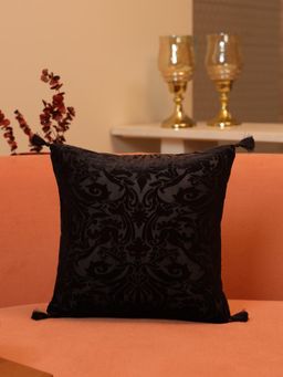 Crown of Poppies - Luxe Royale Velvet Jacquard Cushion Cover Multi-Color (16x16 Inches)