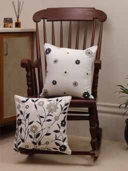 Crown of Poppies - Floral Harmony Cushion Covers- Pack Of 2 Multi-Color (Pack of 2) (16x16 Inches)