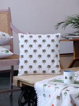 Crown of Poppies - Desert Palm Oasis Cushion Cover Multi-Color (16x16 Inches)