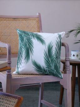 Crown of Poppies - Palm Serenity Cushion Cover White (Pack of 6) (16x16 Inches)