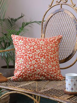 Crown of Poppies - The Terracotta Trails Cushion Cover Multi-Color (16x16 Inches)