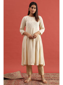 Folksong - Embroidered White Kurta