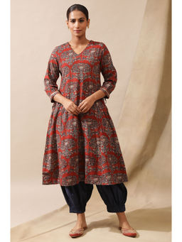 Folksong - Red Printed Kurta