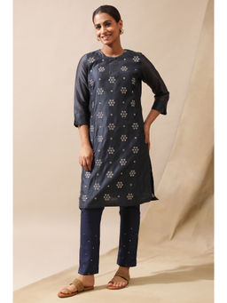 Folksong - Blue Embroidered Kurta