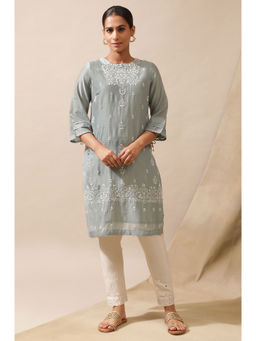 Folksong - Blue Embroidered Kurta