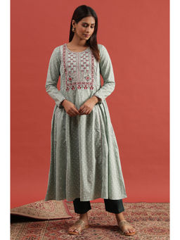 Folksong - Green Printed Kurta