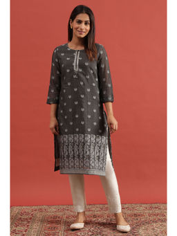 Folksong - Grey Printed Kurta