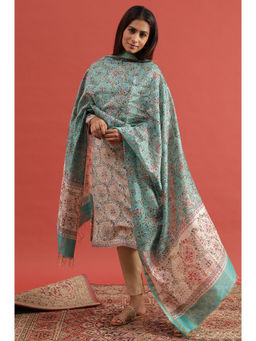 Folksong - Green Floral Printed Dupatta