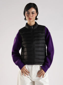 Calvin Klein - Black Regular Fit Nylon High Neck Jacket