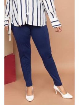 MLADA - Navy Blue Women's Office Wear Slim Fit High Waist Stretch Cotton Lycra Jeggings