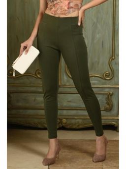 MLADA - Olive Women's Office Wear Slim Fit High Waist Stretch Cotton Lycra Jeggings