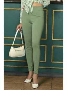 MLADA - Green Women's Office Wear Slim Fit High Waist Stretch Cotton Lycra Jeggings