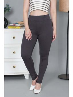 MLADA - Charcoal Women's Office Wear Slim Fit High Waist Stretch Cotton Lycra Jeggings