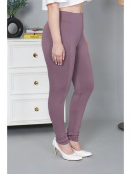 MLADA - Purple Women's Office Wear Slim Fit High Waist Stretch Cotton Lycra Jeggings