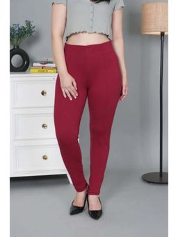 MLADA - Red Women's Office Wear Slim Fit High Waist Stretch Cotton Lycra Jeggings