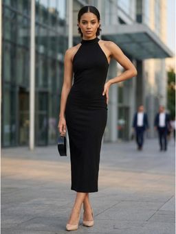 KOTTY - Women Solid Bodycon Black Dress