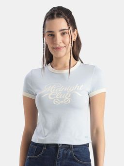 Jockey - Wz25 Women Super Combed Cotton Rich Graphic Printed T-Shirt-Skyway