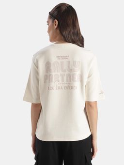 Jockey - Wz26 Women Super Combed Cotton Rich Oversized Graphic Print T-Shirt-Egret
