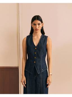 Calling June - Navy Blue Amber Vest