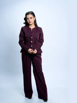SG.Label - Maroon Clean Line Blazer